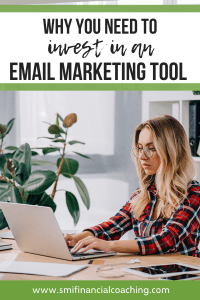Woman working on email marketing.